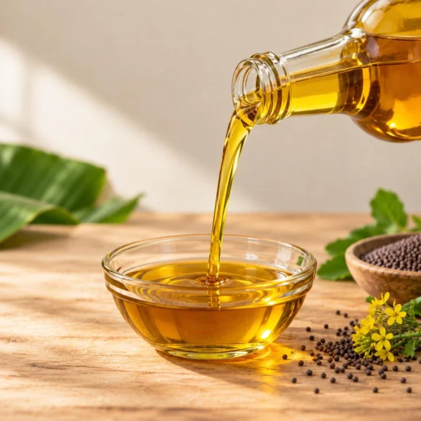 Ghani-Pressed Mustard Oil, close-up